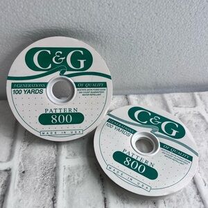 VTG C&G 100 Yard Hunter Green Ribbon Acetate Satin Fused 5/8” USA New 2 Spools